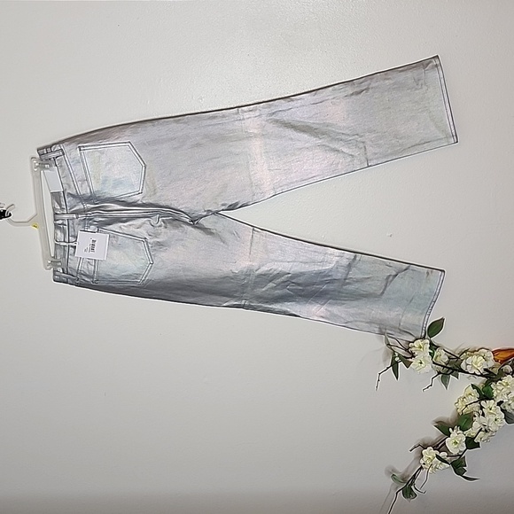 NEW Pistola Cassie High Rise Coated Prism Straight Leg Metallic Luxury Jeans - Picture 11 of 12